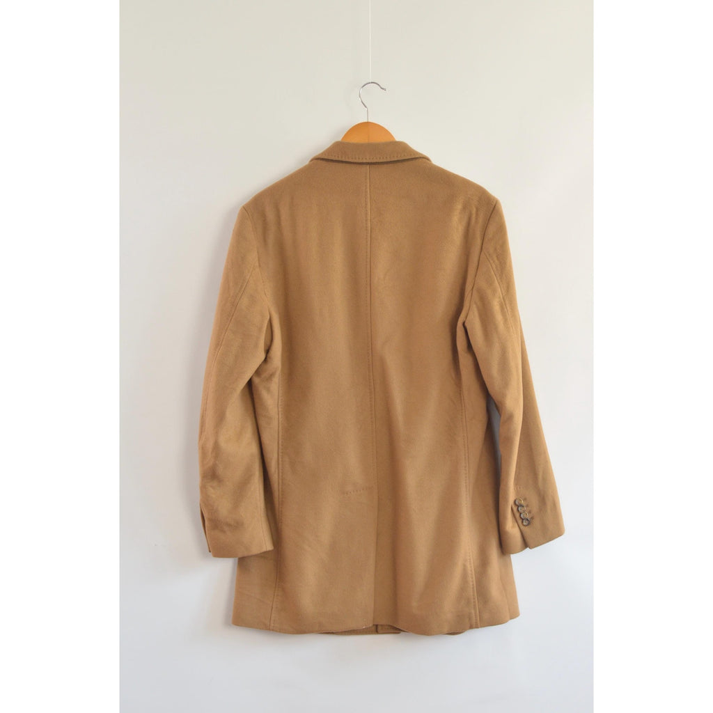 camel tan cashmere and wool blend coat - fully lined in great condition