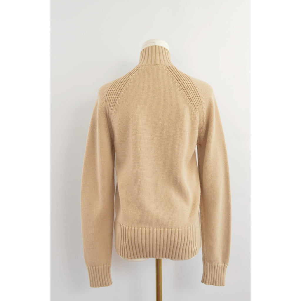 dark beige zip up calvin klein turtleneck sweater