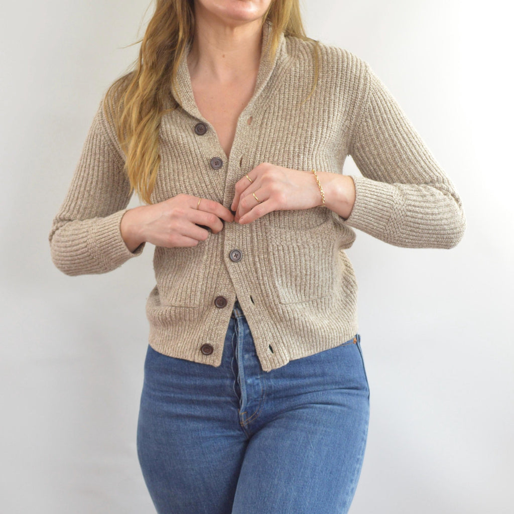 oatmeal cotton gap kids fisherman cardigan