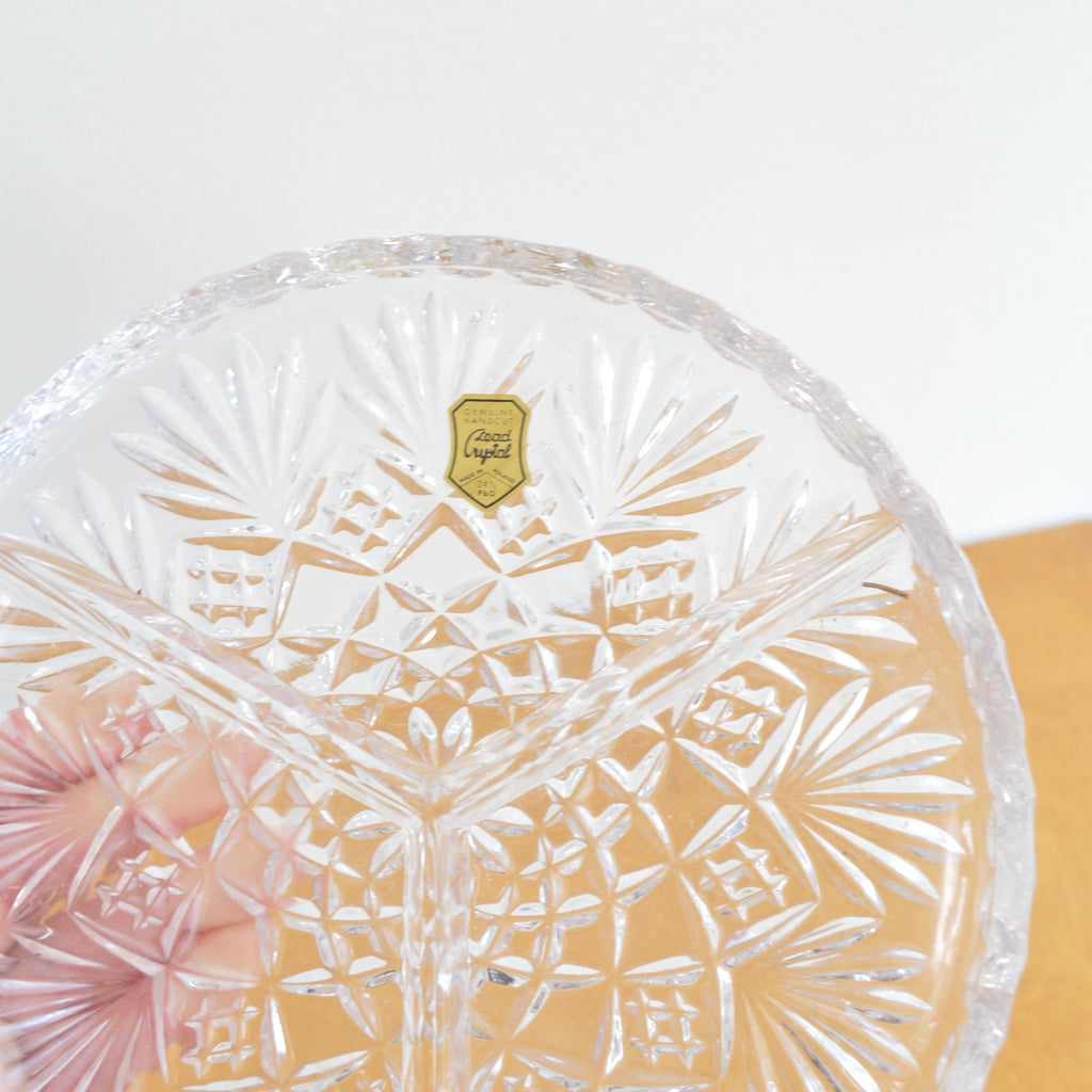 three sectioned genuine crystal tray