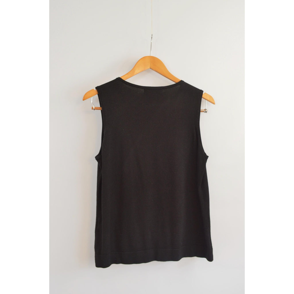 lightweight silk blend slinky black sweater tank