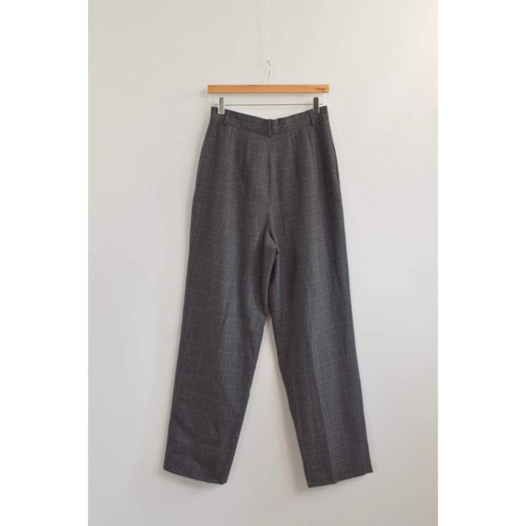 dark gray pure wool vintage andrea vicarro straight leg high waisted pants