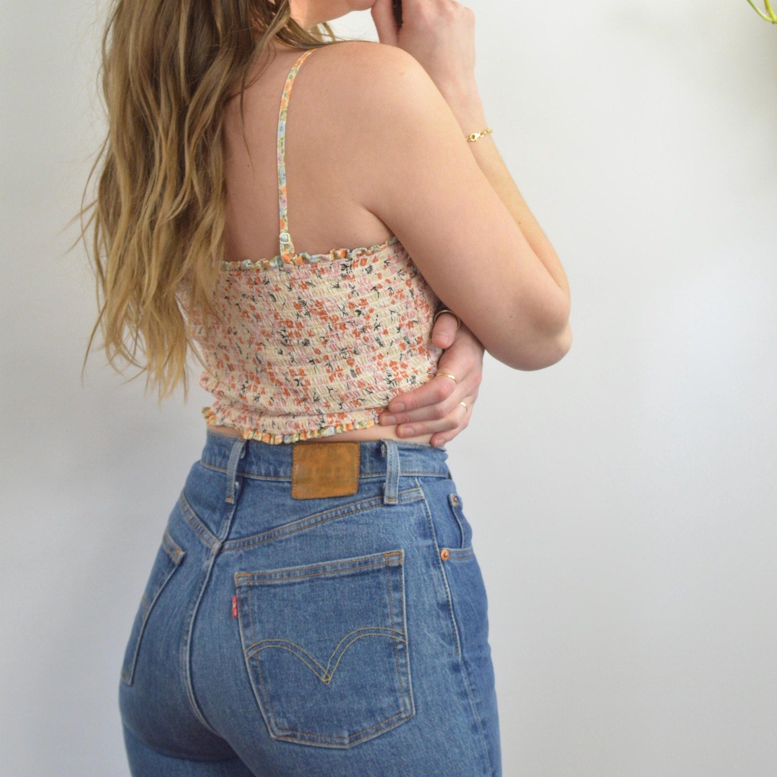 reversible cotton crop bandeau top with removable straps