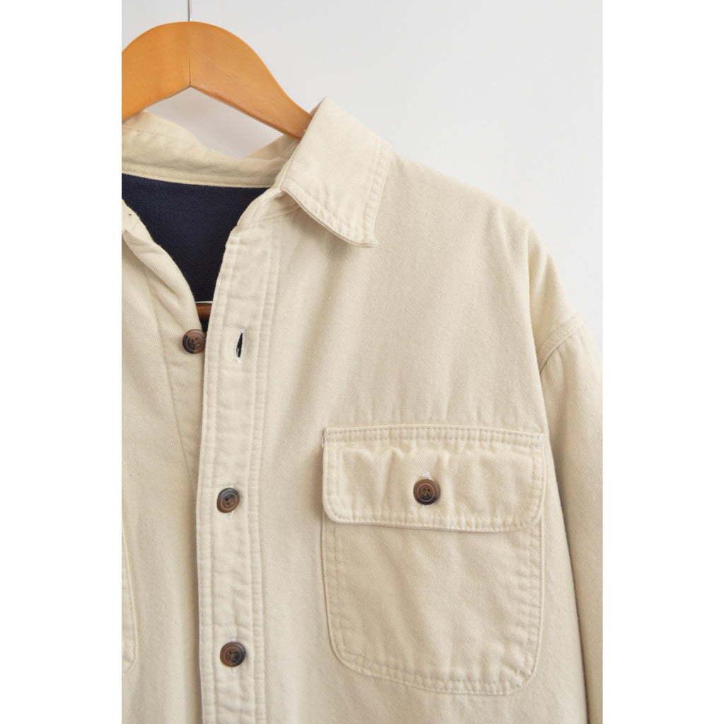fleece lined cream cotton chore coat