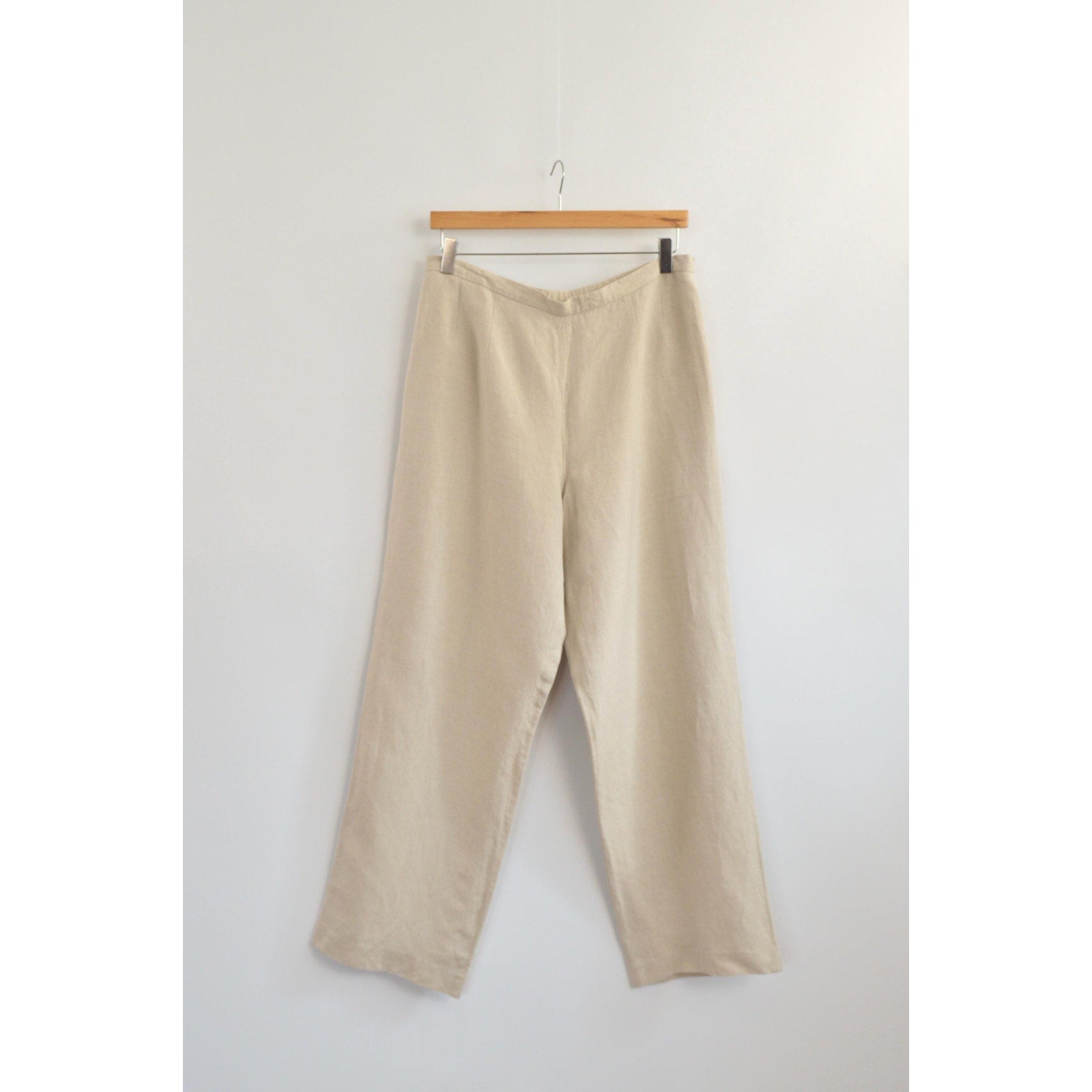 vintage covington petite fully lined high waisted beige wide leg pants