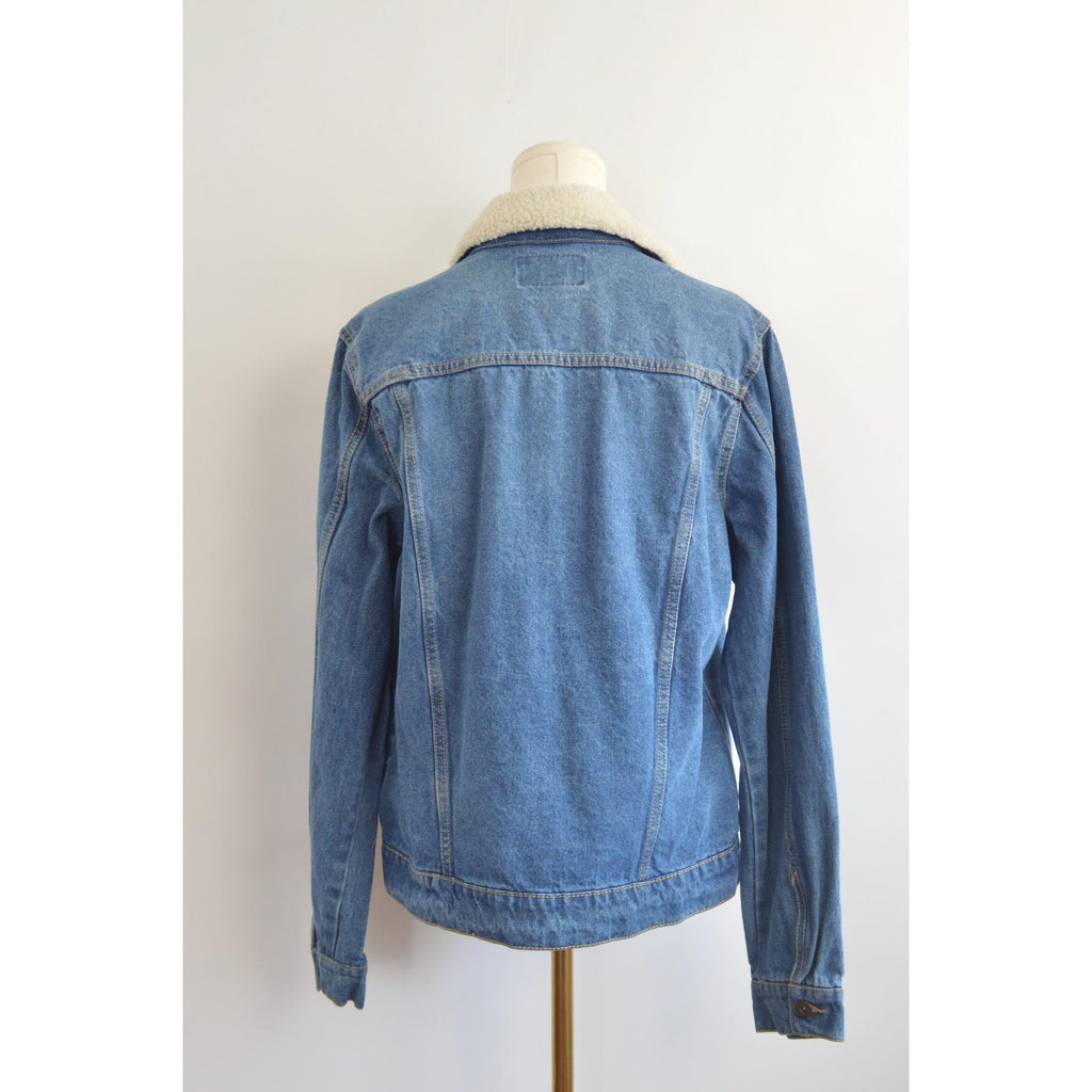 shearling collar cropped arizona jean jacket