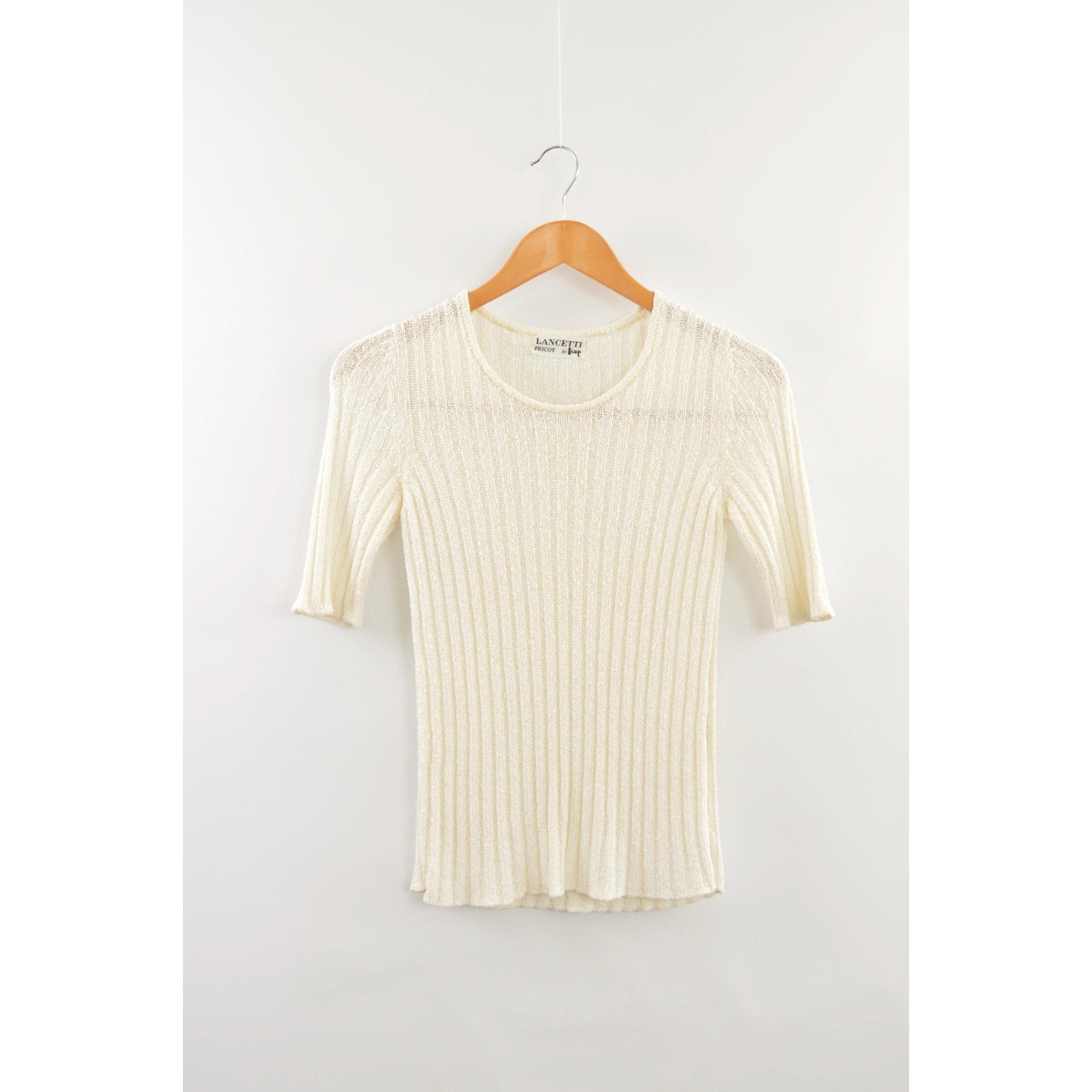 ivory nubby knit sweater tee