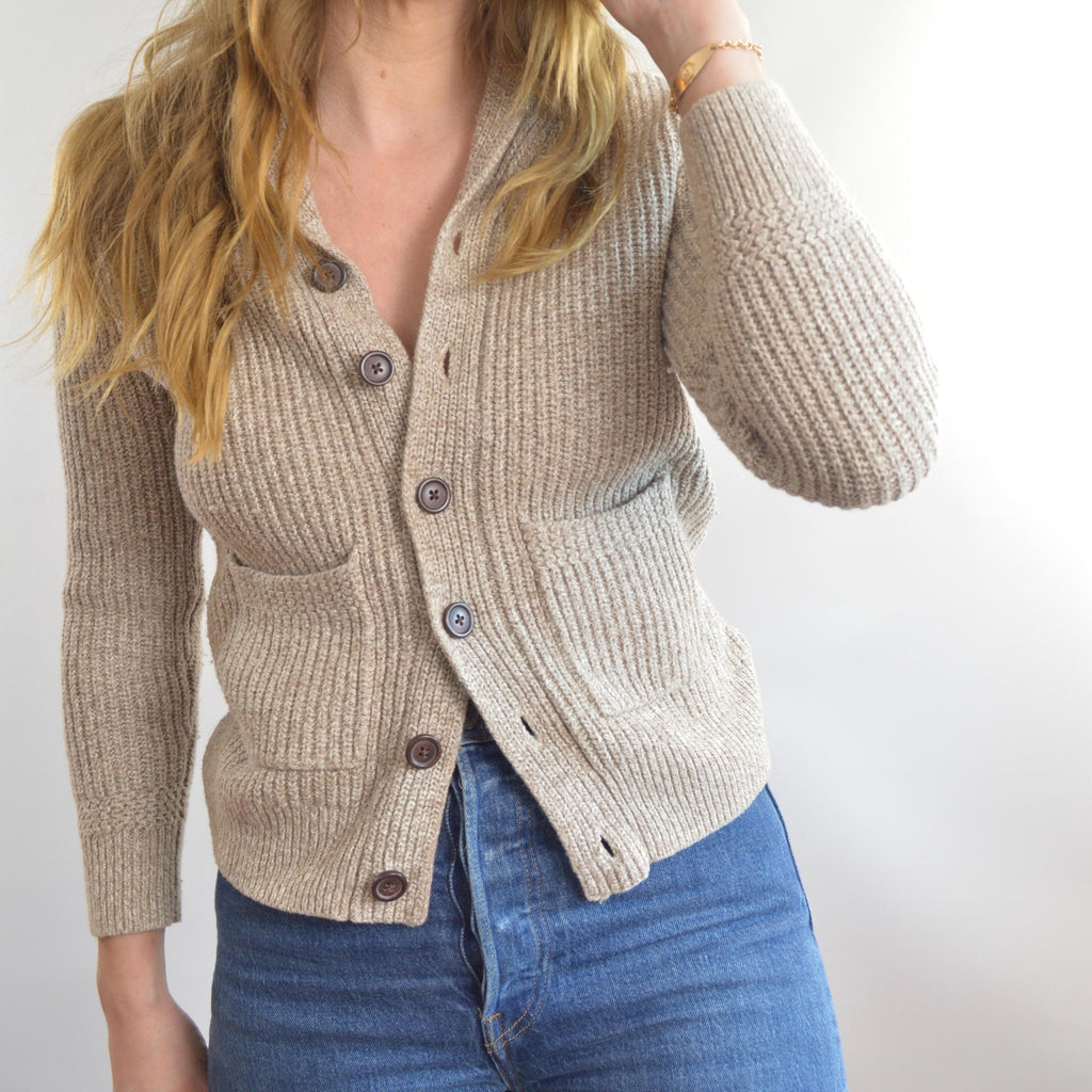oatmeal cotton gap kids fisherman cardigan