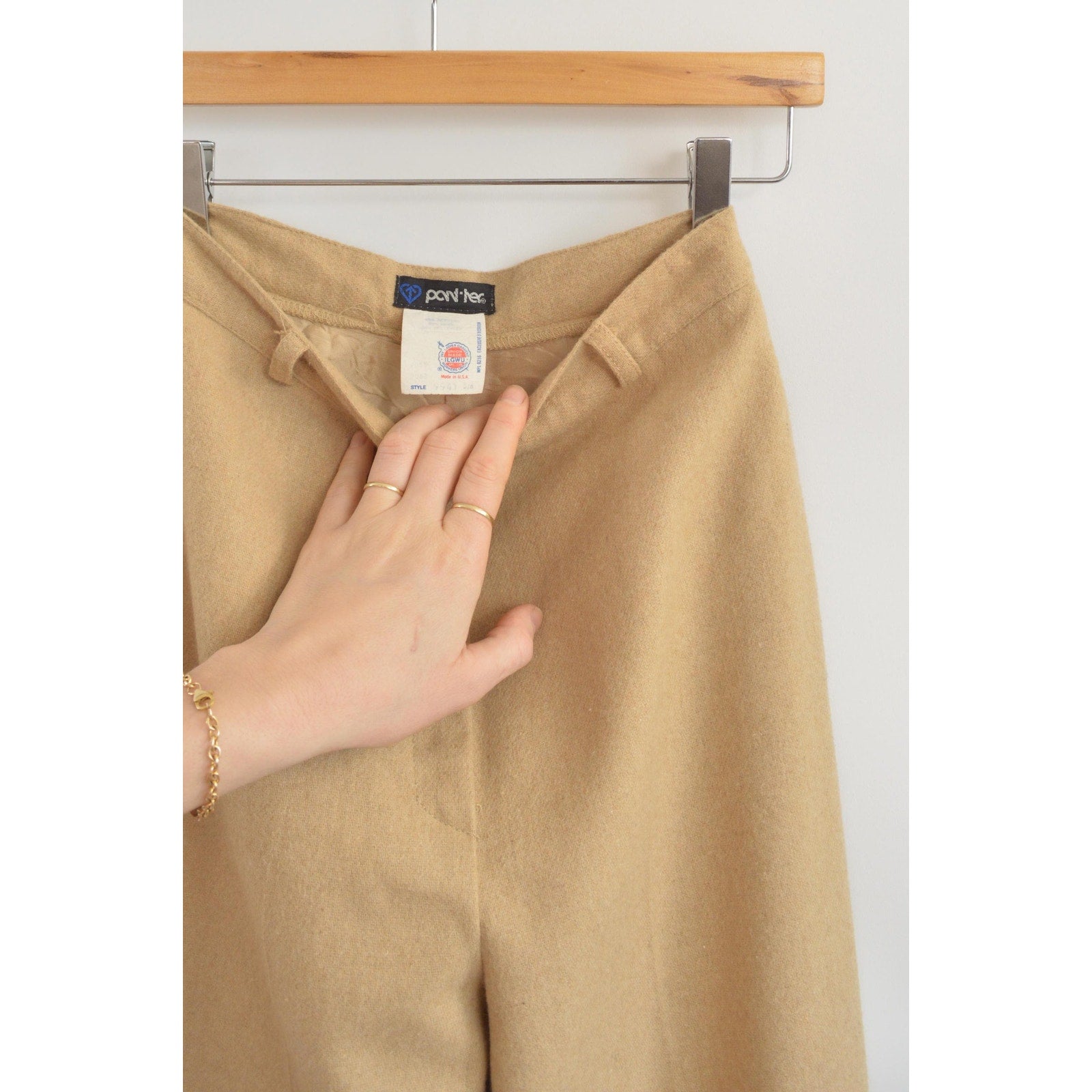 25 x 32 extra long fully lined khaki beige wool blend straight leg pants