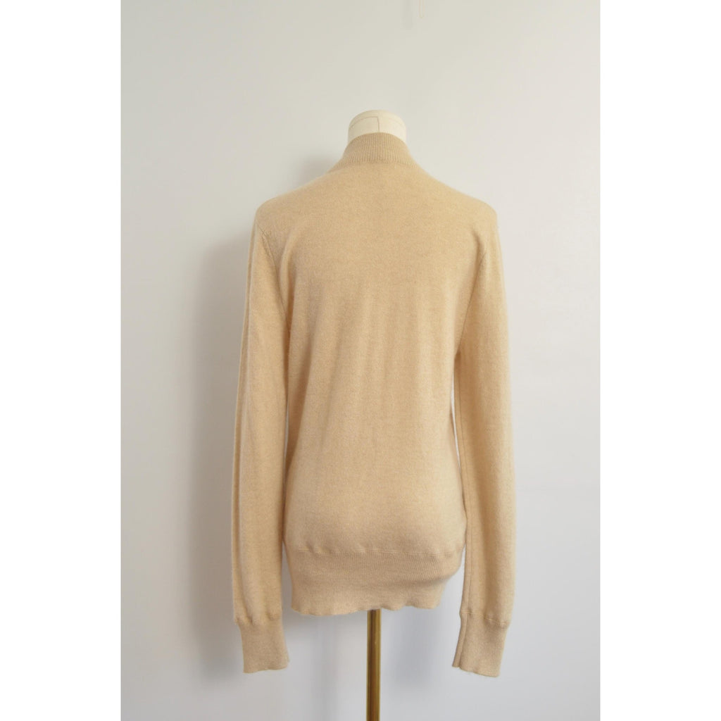perfect oatmeal cashmere half zip sweater