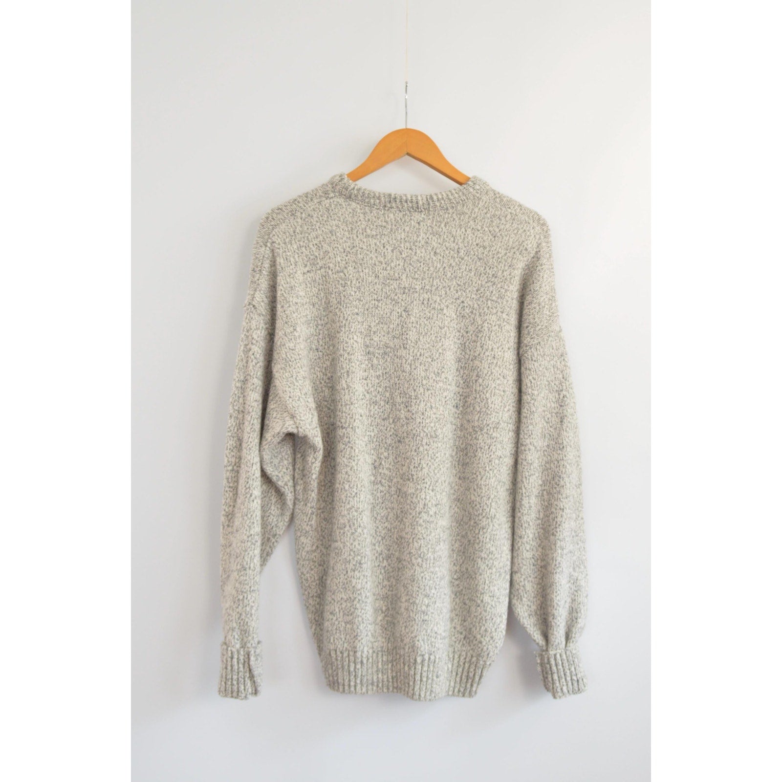 gray marled cotton and wool blend northwoods crew neck
