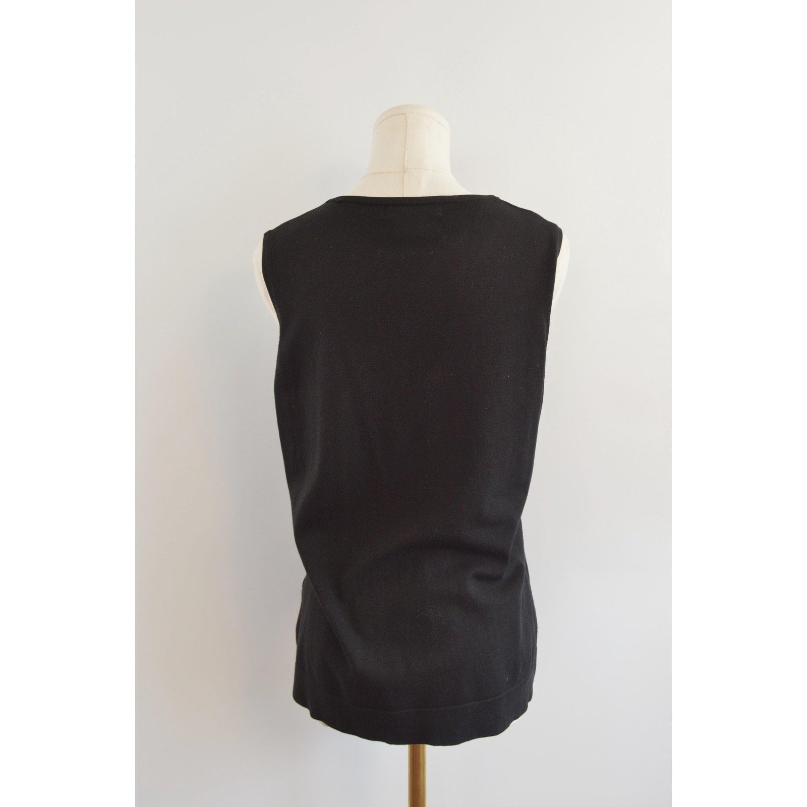 lightweight silk blend slinky black sweater tank