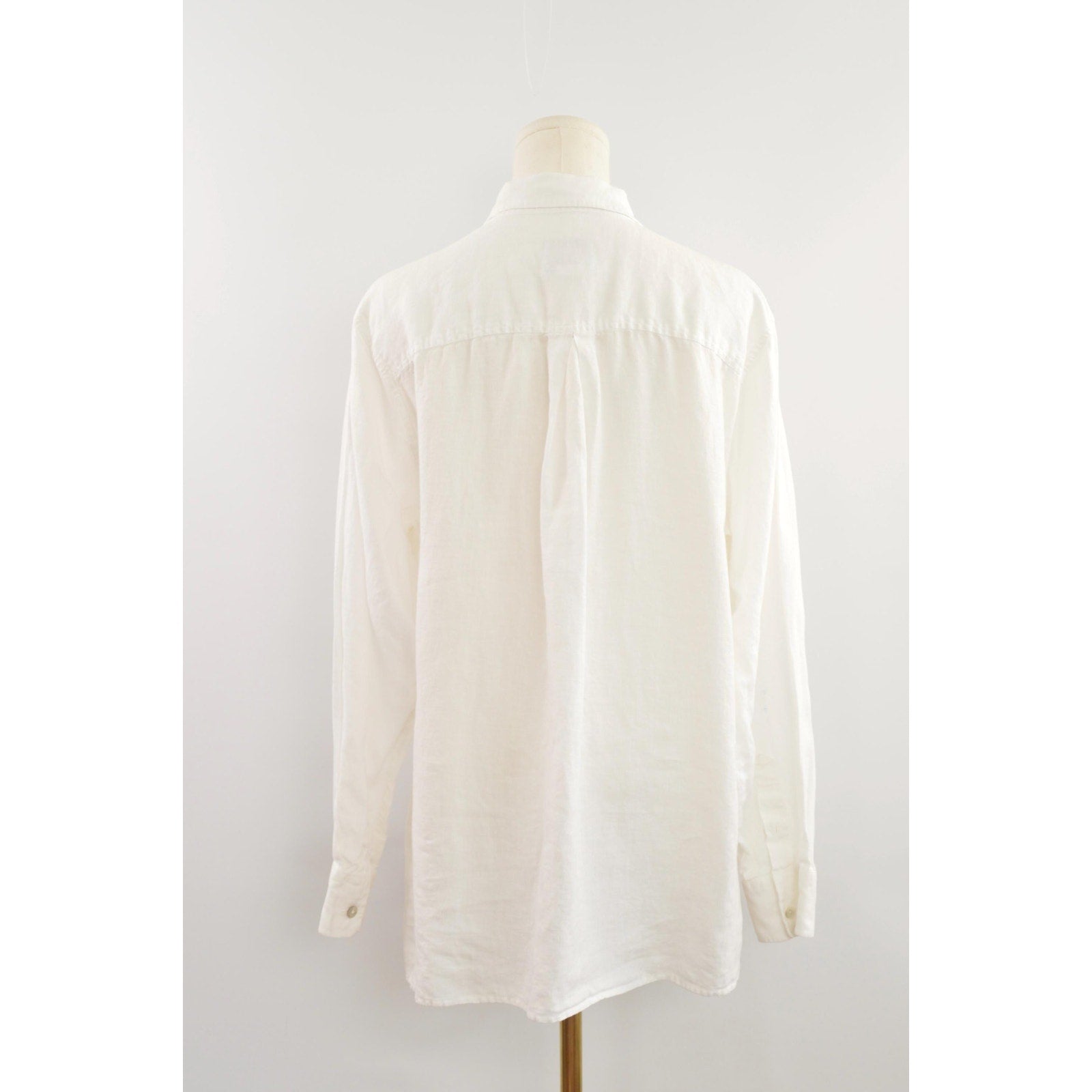 perfect flowy white linen button down top
