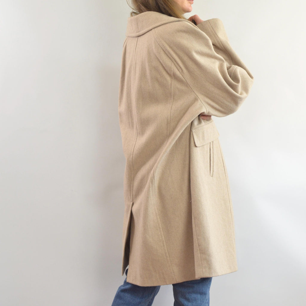 perfect mid length light beige vintage london fog wool overcoat