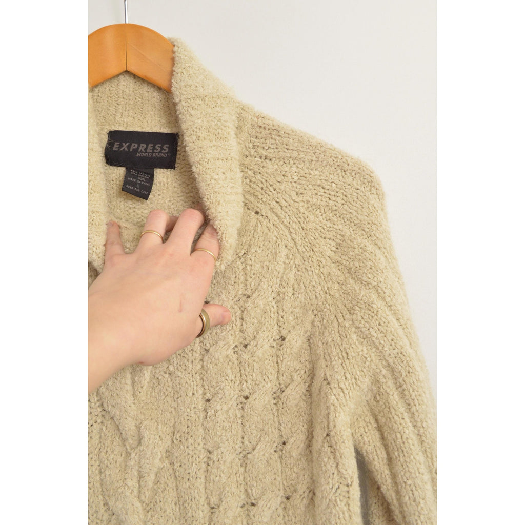 vintage express taupe grey/beige mohair blend turtleneck