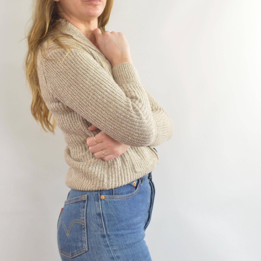 oatmeal cotton gap kids fisherman cardigan