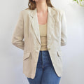 pure linen vintage liz claiborne single button blazer