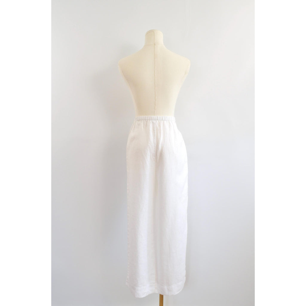 white elastic waist jones ny white linen easy pants