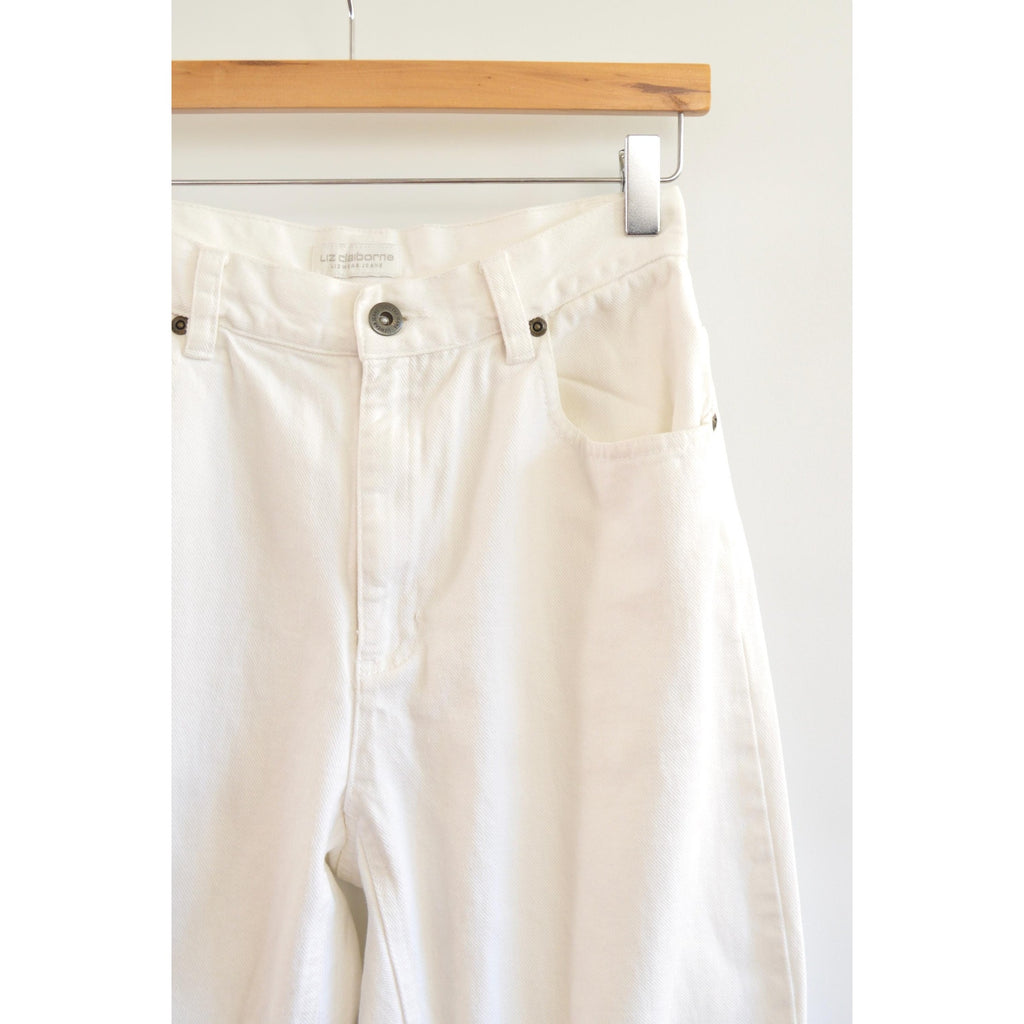 27 x 30 white high waisted tapered liz claiborne denim