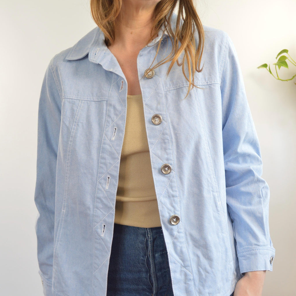 light wash cotton denim vintage western style shirt jac