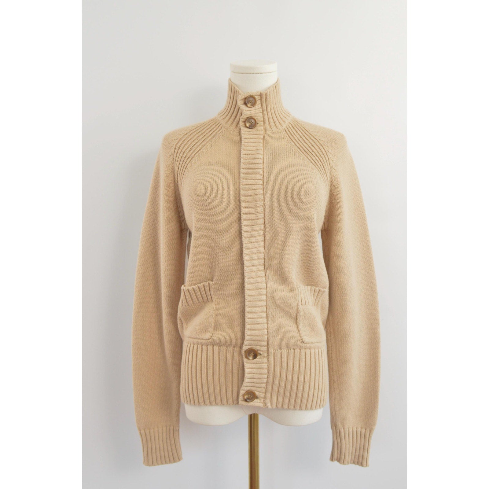 dark beige zip up calvin klein turtleneck sweater