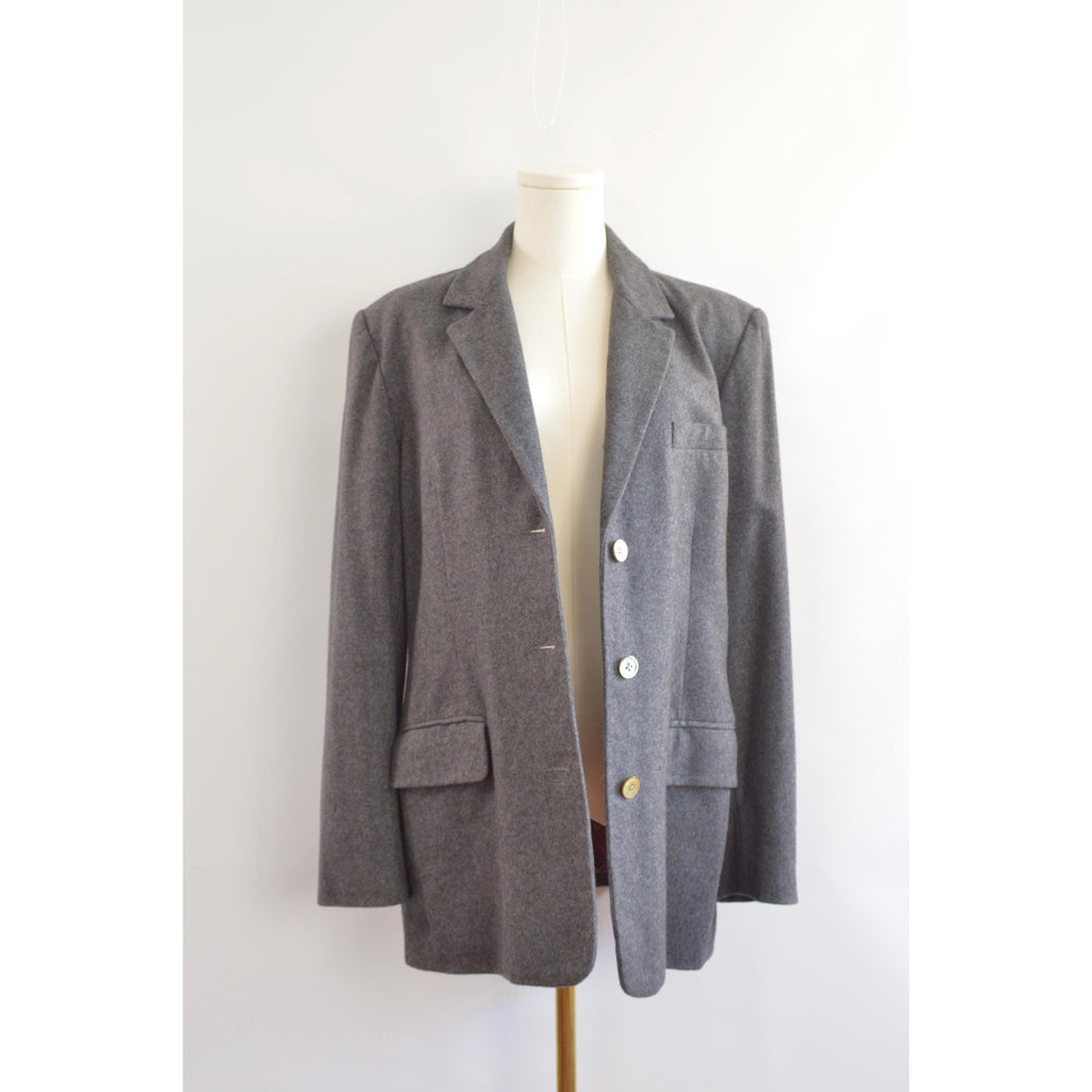 oversized wool blend vintage charcoal gray gap blazer