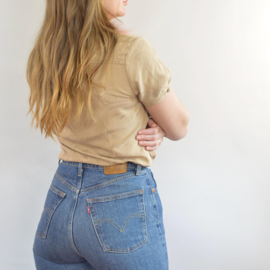 silk tan caribbean joe petite button down