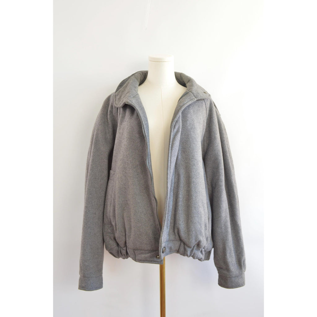 gray wool vintage member’s only bomber jacket