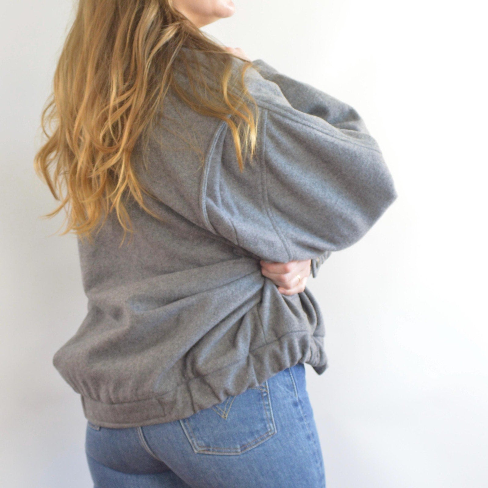 gray wool vintage member’s only bomber jacket