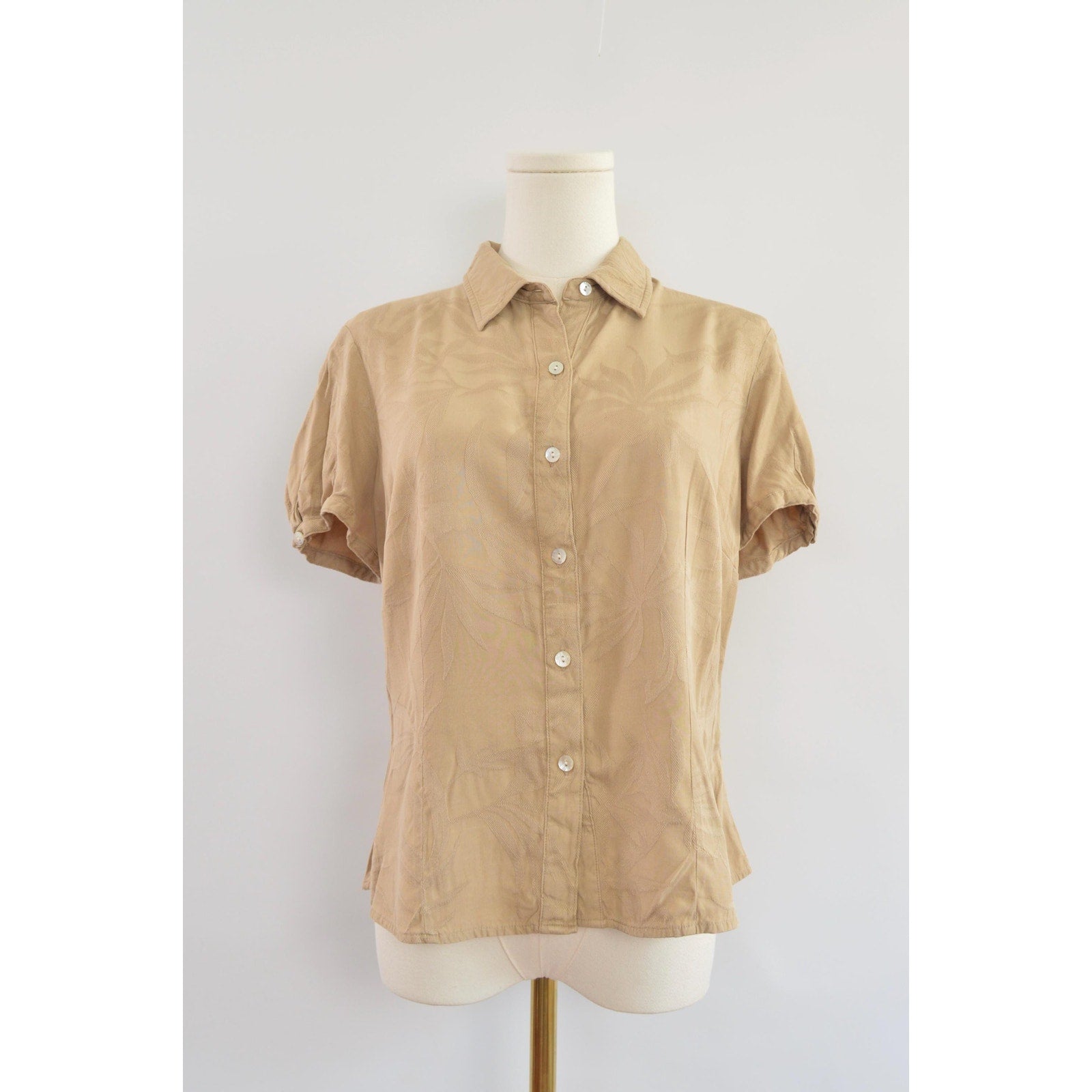silk tan caribbean joe petite button down
