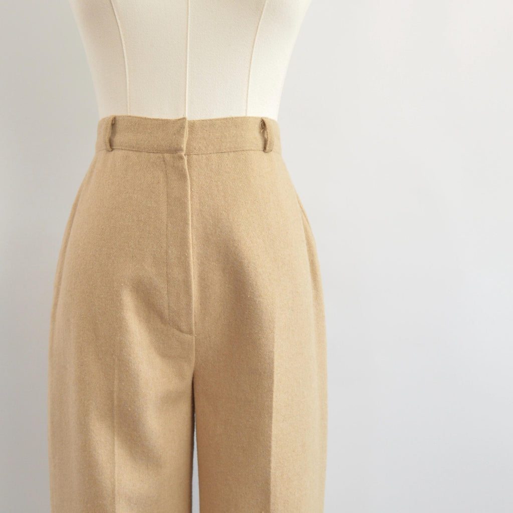 25 x 32 extra long fully lined khaki beige wool blend straight leg pants