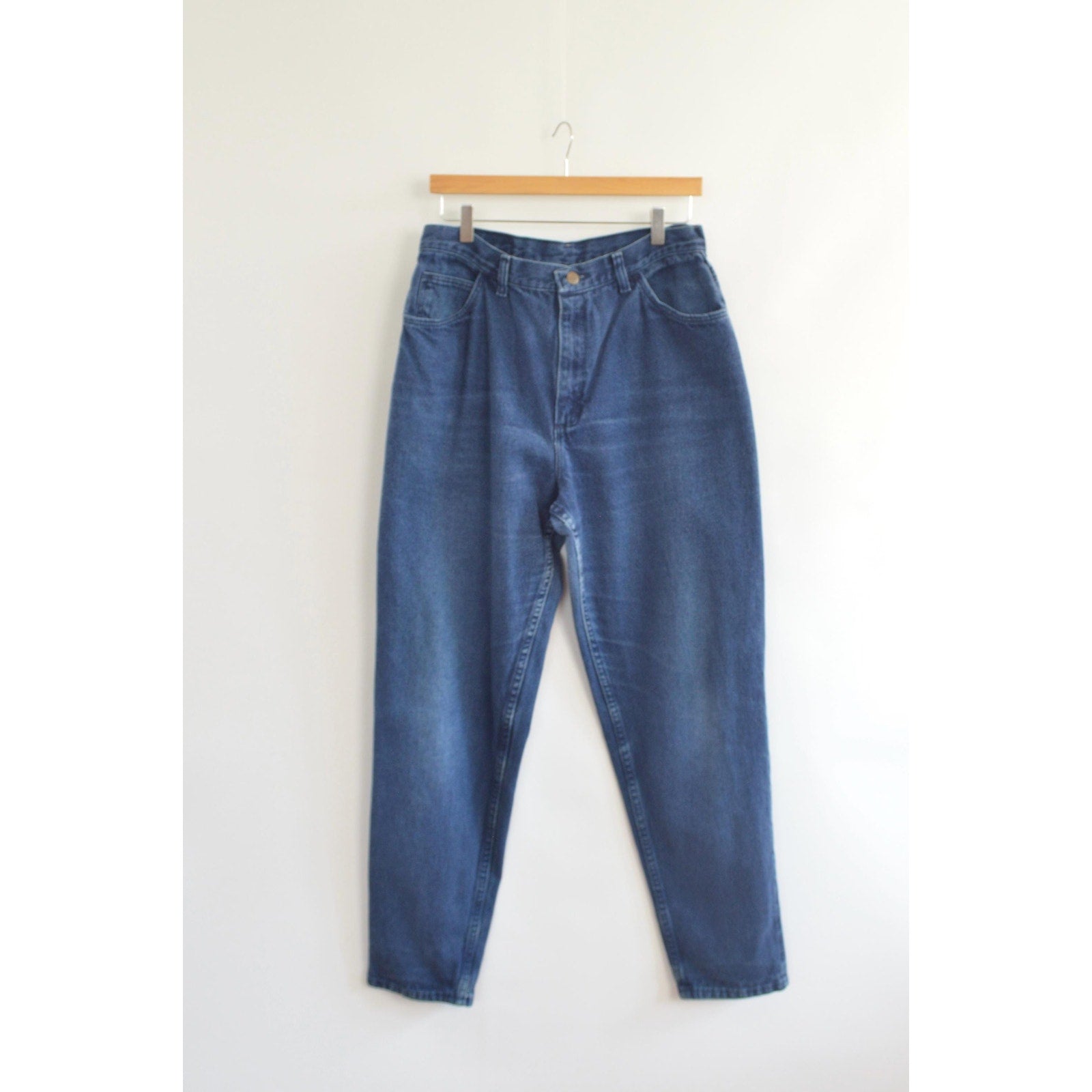 over dyed dark wash vintage high waisted straight leg gitanos