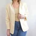 pure wool cream single button blazer