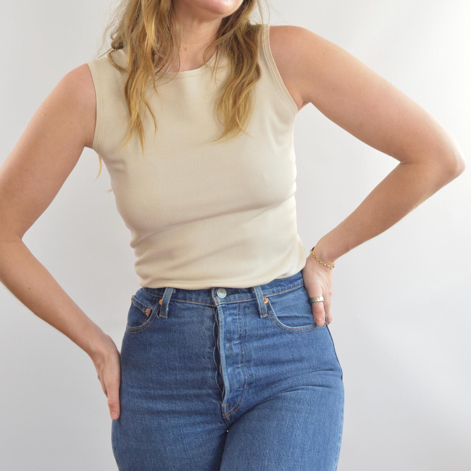 creamy silk blend sweater knit ann taylor tank
