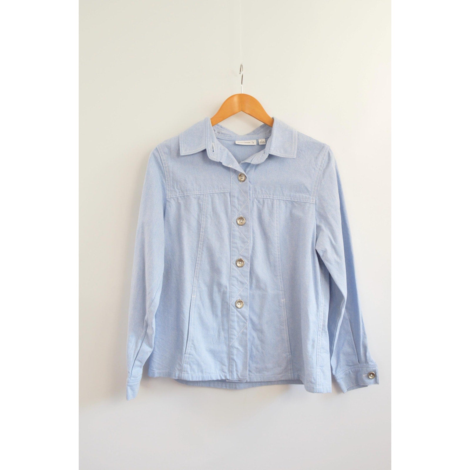 light wash cotton denim vintage western style shirt jac
