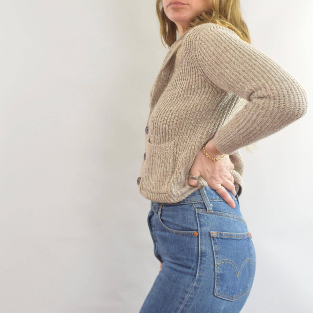 oatmeal cotton gap kids fisherman cardigan