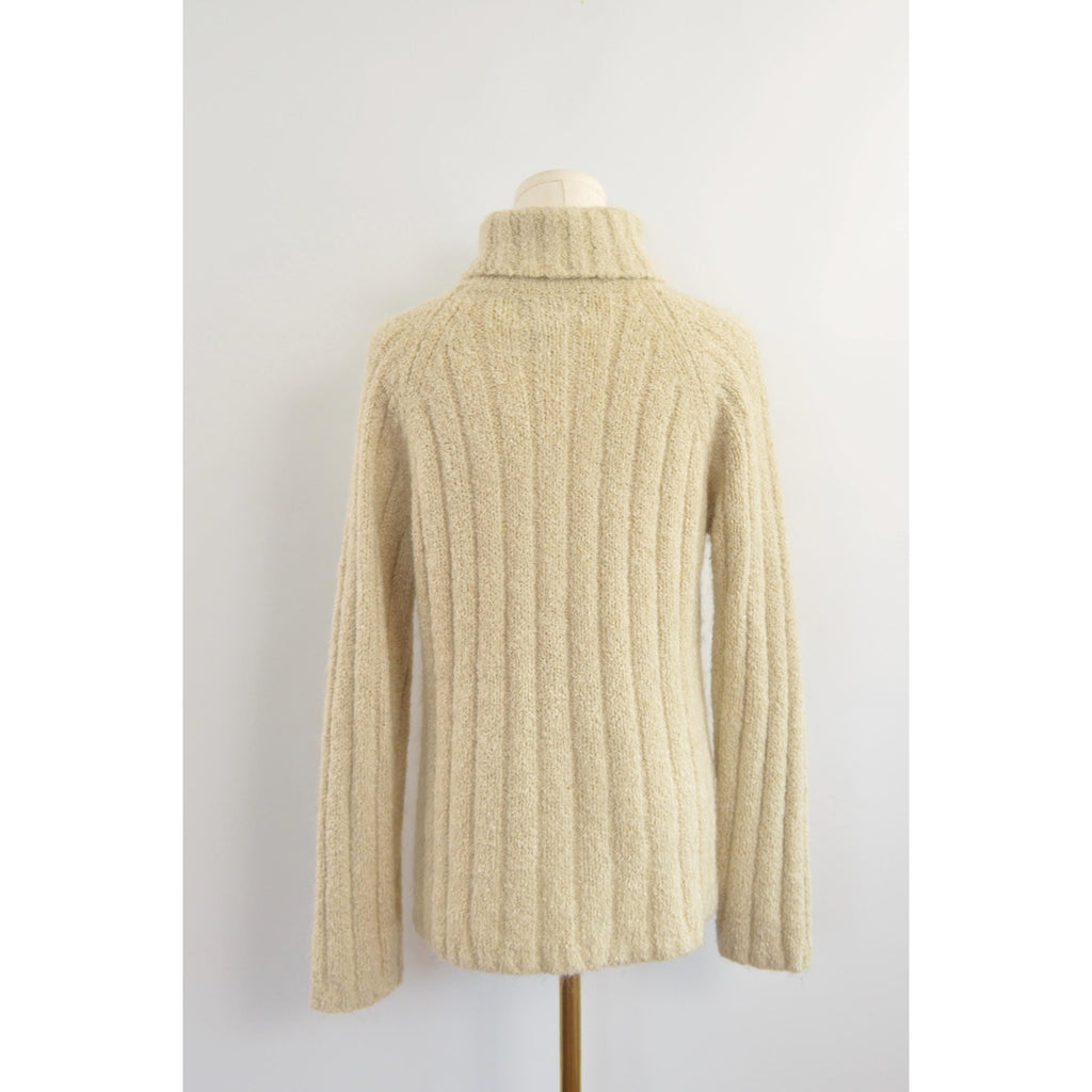 vintage express taupe grey/beige mohair blend turtleneck