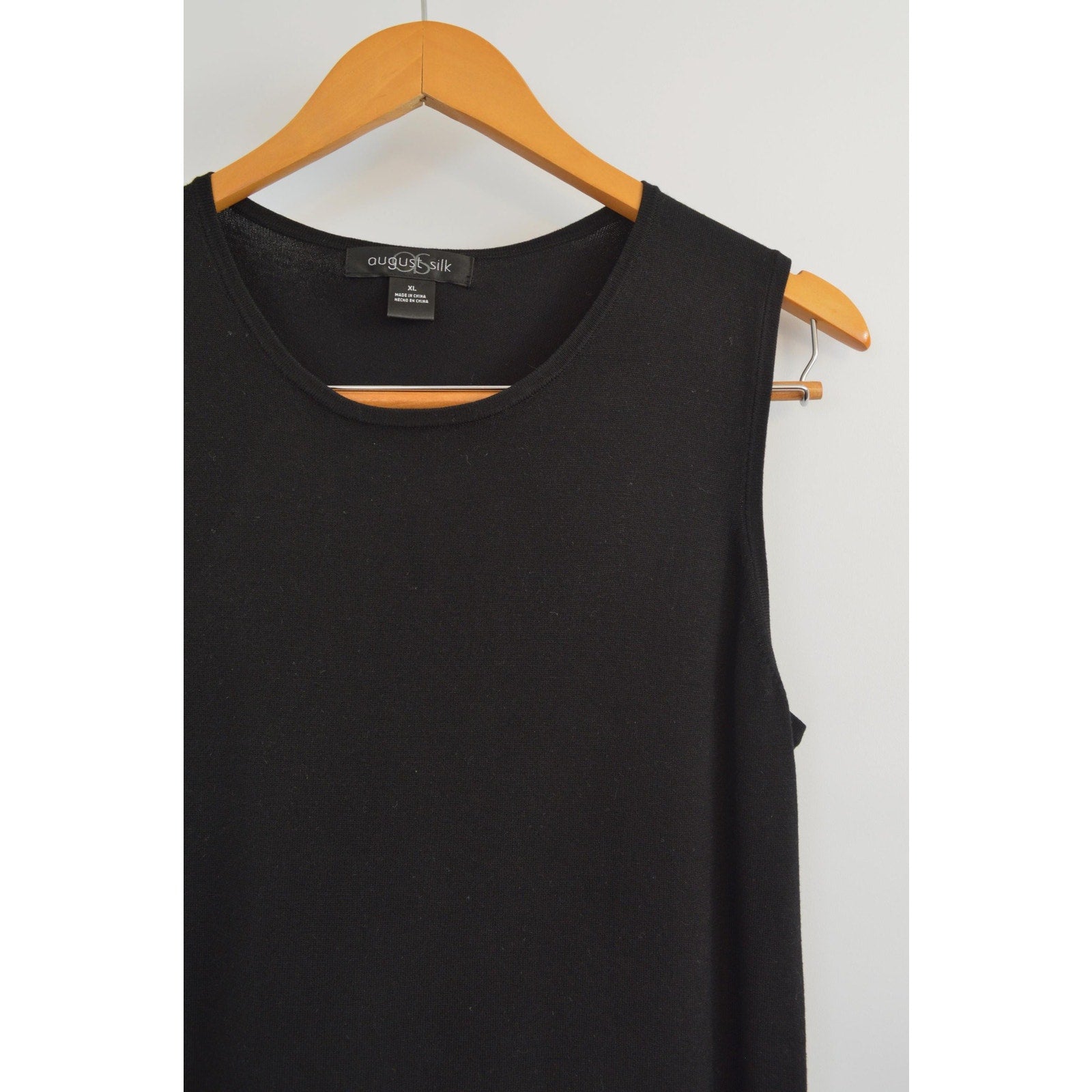 lightweight silk blend slinky black sweater tank