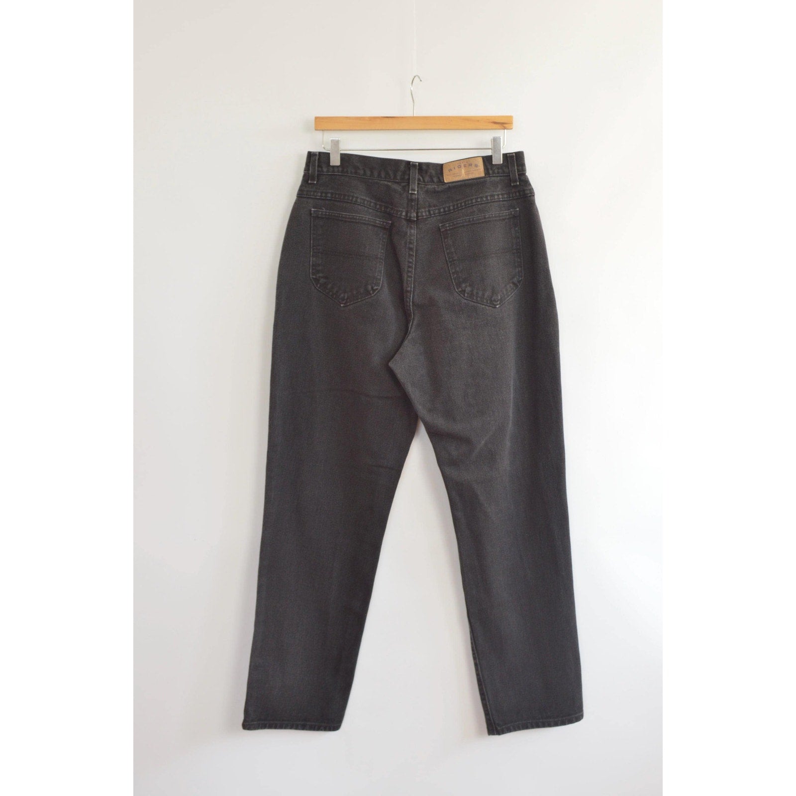 33 x 31 faded black high rise vintage wide straight leg riders