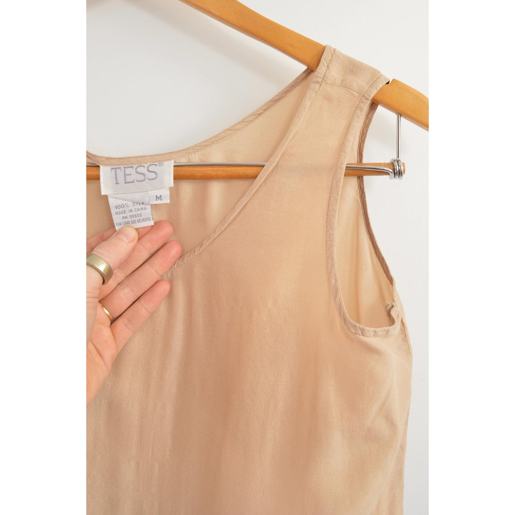 dusty rose simple wide strap pure silk tank