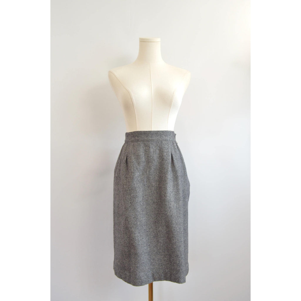 vintage black and white micro stripe pendleton wool skirt size 16