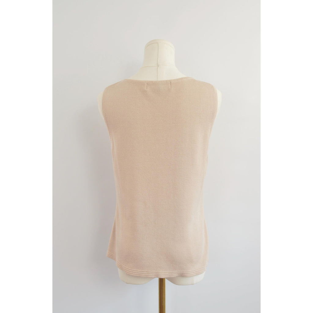 taupe beige cotton blend knit sweater tank
