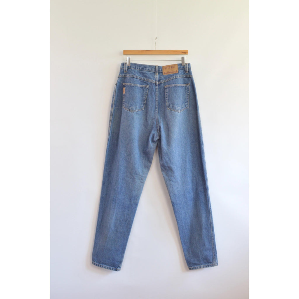 32 x 33 vintage high waisted long length gitano mid wash denim
