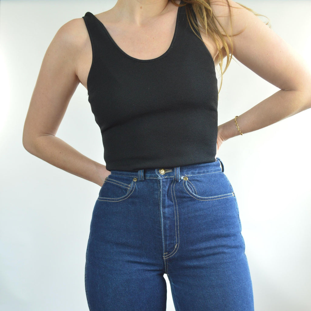 27 x 32.5 high rise dark wash straight wide leg vintage anne klein denim