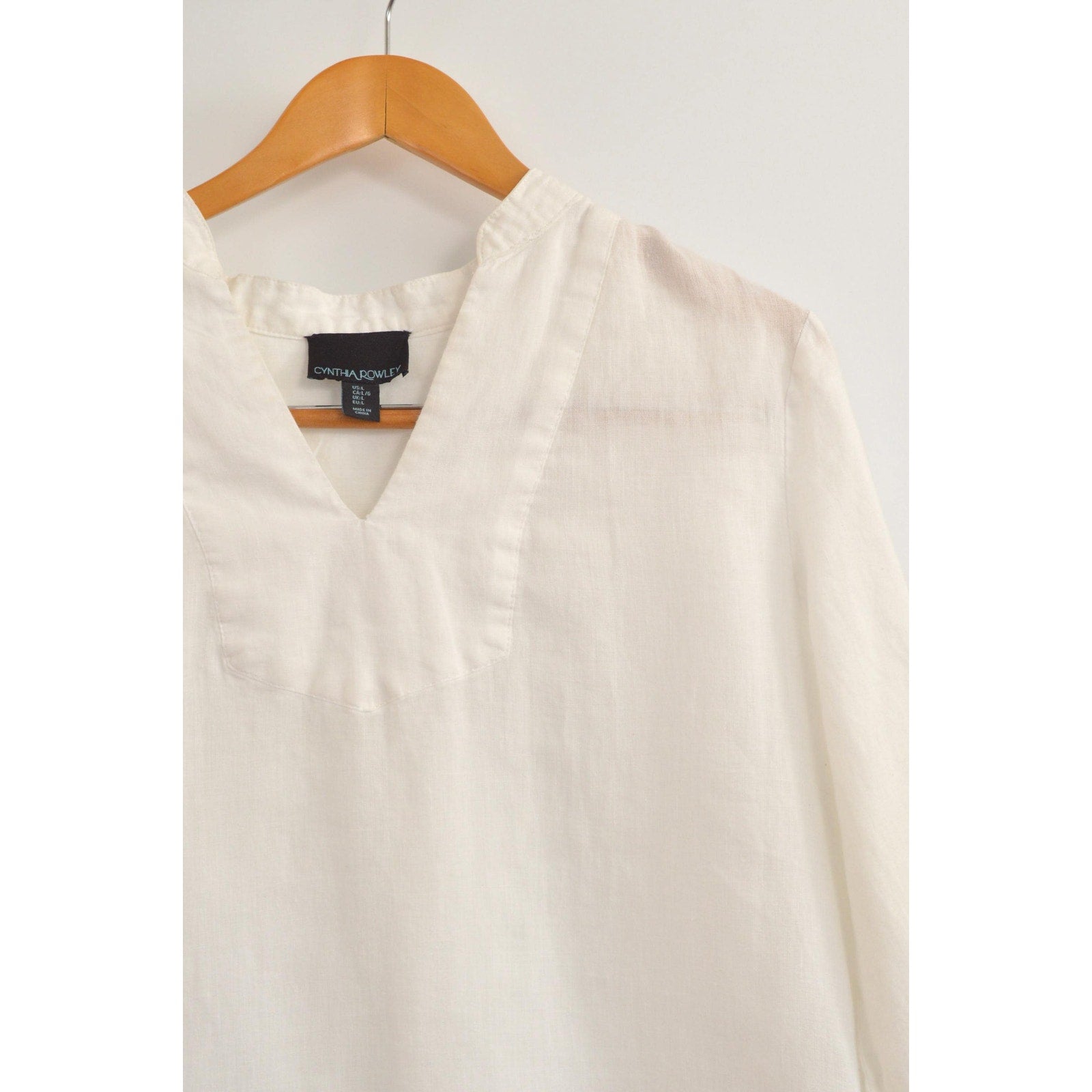 white pure linen vintage cynthia rowley blouse
