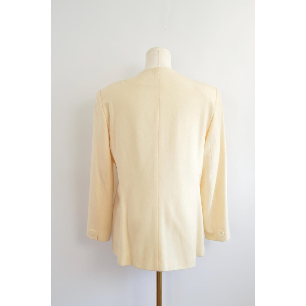 pure wool cream single button blazer