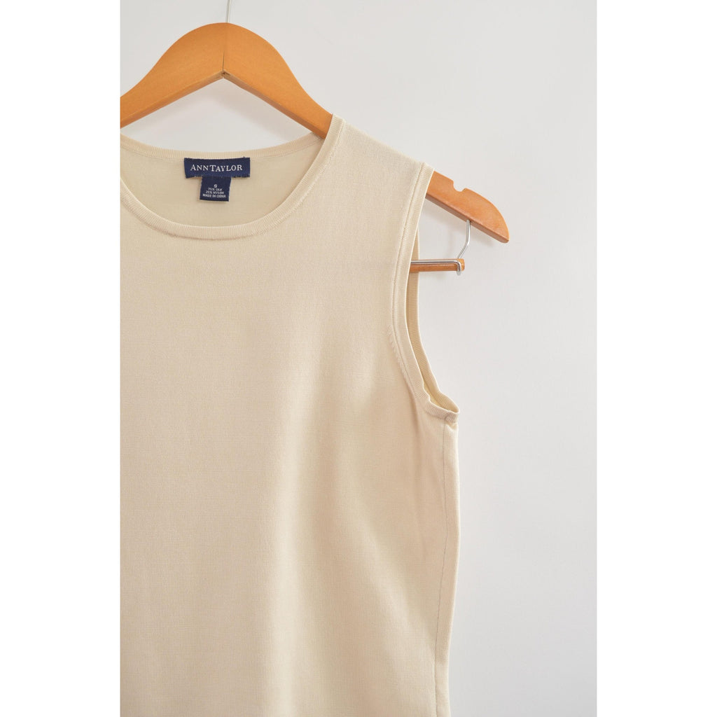 creamy silk blend sweater knit ann taylor tank