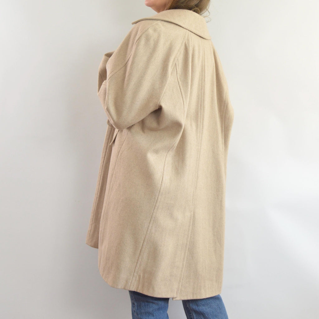 perfect mid length light beige vintage london fog wool overcoat