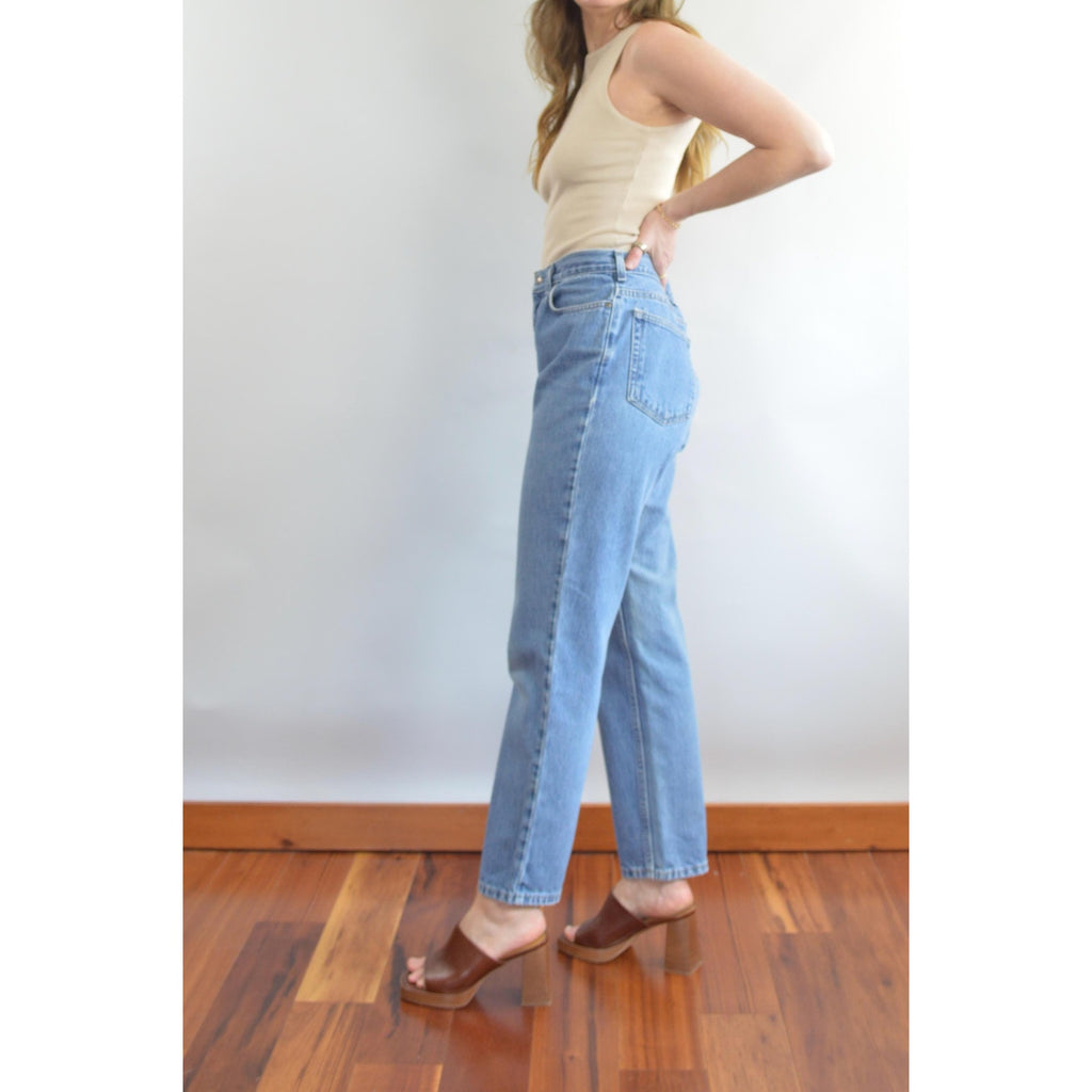 31 x 30 high rise mid wash land’s end 90s fit denim