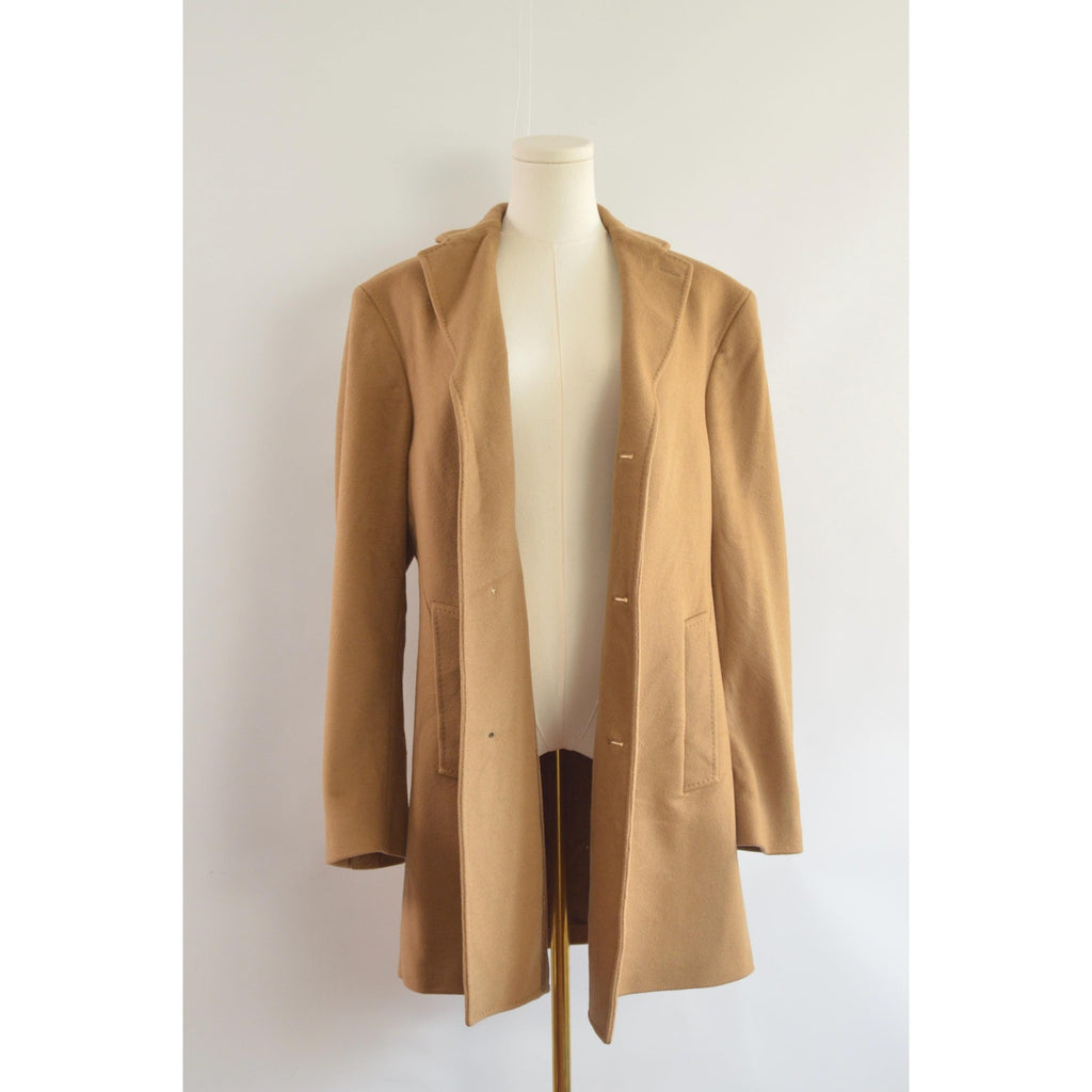 camel tan cashmere and wool blend coat - fully lined in great condition